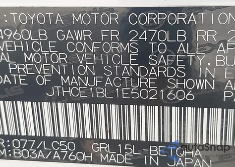 2014 Lexus Gs 350 from USA, damaged, VIN JTHCE1BL1E5021606